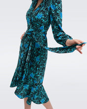 Load image into Gallery viewer, DVF CARLA TWO DRESS TULIPS GODDESS TURQUOISE