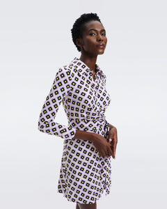 DVF DIDI DRESS PAINTED CUBE LG ORCHID