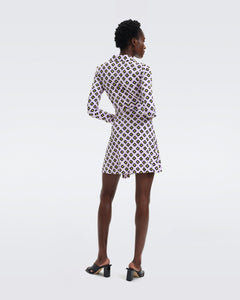 DVF DIDI DRESS PAINTED CUBE LG ORCHID