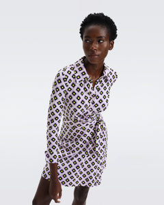 DVF DIDI DRESS PAINTED CUBE LG ORCHID