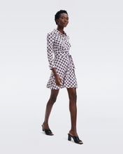 Load image into Gallery viewer, DVF DIDI DRESS PAINTED CUBE LG ORCHID