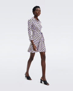 DVF DIDI DRESS PAINTED CUBE LG ORCHID