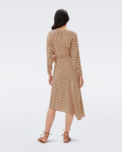 Load image into Gallery viewer, DVF ELOISE TWO DRESS FEBRUARY GEO YOKE YELLOW