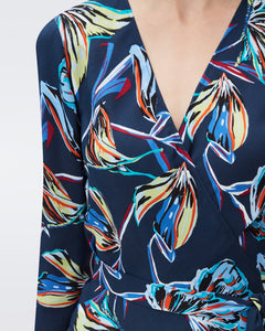 DVF TILLY DRESS ABSTRACT BTFLY MED PERF NAVY