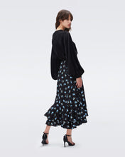 Load image into Gallery viewer, DVF DEBRA SKIRT PEOPLE DANCING BLACK