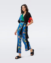 Load image into Gallery viewer, DVF RINNA JUMPSUIT SUMMER BOUQUETS INDIGO