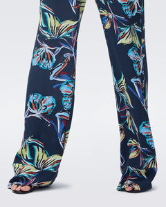 DVF FEDERICA PANTS ABSTRACT BTFLY MED PERF NAVY
