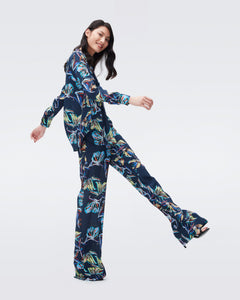 DVF FEDERICA PANTS ABSTRACT BTFLY MED PERF NAVY